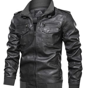 Leather Jacket Spring And Autumn Men'S Jacket Sports Leather Jacket Washed Retro Leather Jacket