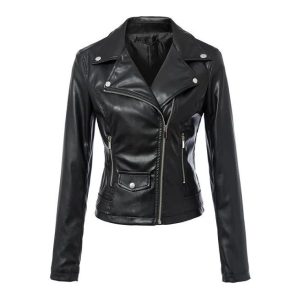 Leather coats Motorcycle Jacket Black Outerwear leather PU Jacket
