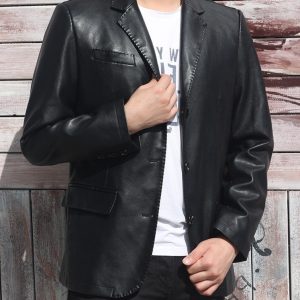 Washed Coat Leather Casual Jacket