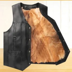 Winter jacket Men genuine sheepskin leather vest spring and summer vest fur male leather inter men coat clothing biker vest
