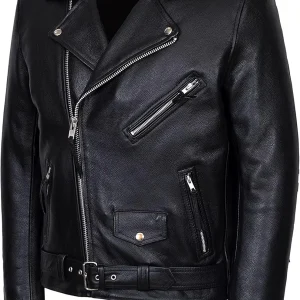 New Brando Fringe Black Men's Motorcycle Biker Cowhide Real Rock Leather Jacket MBF