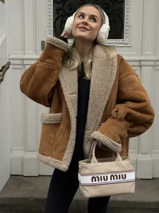 Winter Women's Suede Lamb Wool Jackets For Women Warm Coat Sheepskin Leather Loose Casual