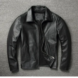 2025 NEW Cowhide Leather Jacket Men's Motorcycle Biker Spring Natural Genuine leather Jackets Slim Short coat S-6XL PY113