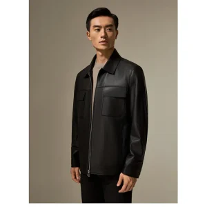 Mens Real Leather Jacket Genuine Cowhide Business Casual Blazer High Quality Mens Outerwear Autumn Winter Coat Fashion Motorcycl