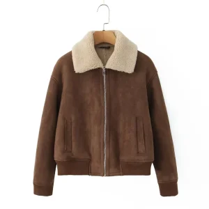 Women's Shearling Jacket Leather Jackets Fashion Winter 2025 Sheepskin Jacket Female New in Jacket Warm Outerwears Top