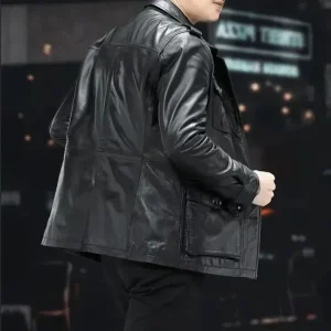 2025 New Vintage Style Mens Cowhide Clothes Biker Genuine Leather Jacket Fashion Brown Leather slim coat men