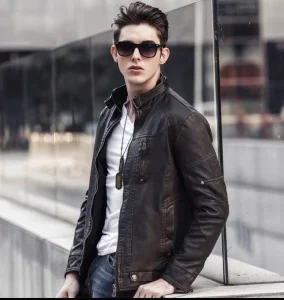 Free shipping Sturdy Biker Leather Jacket, 2025 New Genuine Cowhide, Vintage Motorcycle Coat for Autumn Winter, Handsome Style