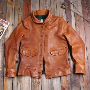 Shop Best.Luxury cloth.Super CC quality thick 1.6mm tanned goatskin jacket.Men Vintage soft real leather coat.Classic style